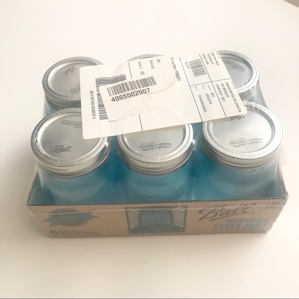 NWB Ball Mason Jar Heritage Collection Blue 6 Pint Jars 100 Year Limited Edition - Picture 4 of 9